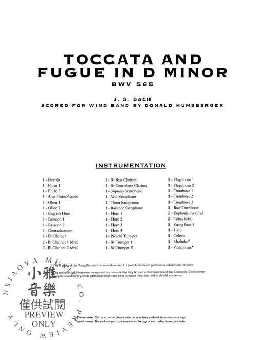 Toccata and Fugue in D Minor, BWV 565 巴赫約翰‧瑟巴斯提安 觸技曲 復格曲 | 小雅音樂 Hsiaoya Music