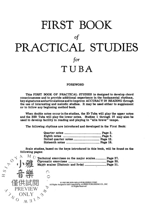 Practical Studies for Tuba, Book I 低音號 | 小雅音樂 Hsiaoya Music