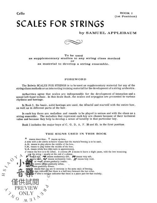 Scales for Strings, Book I 弦樂 | 小雅音樂 Hsiaoya Music