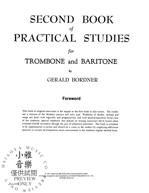 Practical Studies for Trombone, Book II 長號 | 小雅音樂 Hsiaoya Music