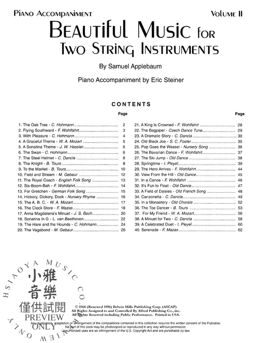 Beautiful Music for Two String Instruments, Book II 弦樂 | 小雅音樂 Hsiaoya Music