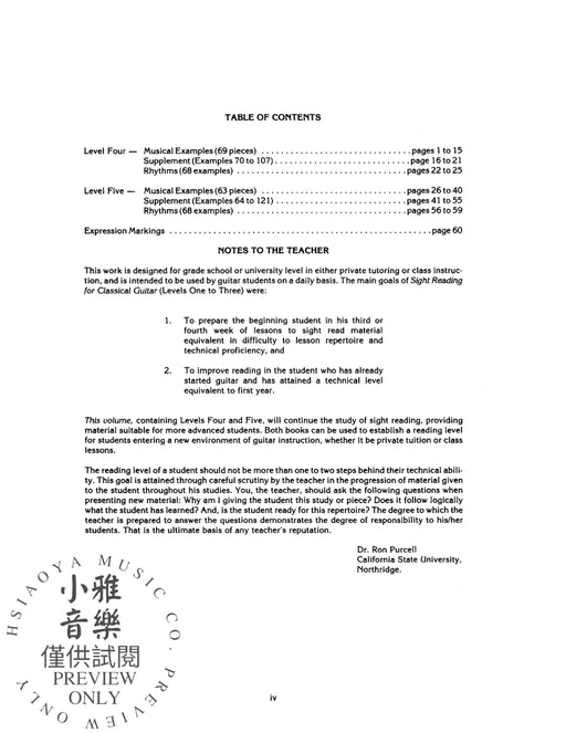 Sight Reading for the Classical Guitar, Level IV-V Daily Sight Reading Material with Emphasis on Interpretation, Phrasing, Form, and More 古典吉他 詮釋 | 小雅音樂 Hsiaoya Music