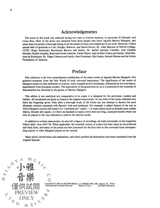 Guitar Works of Agustín Barrios Mangoré, Vol. IV 吉他 | 小雅音樂 Hsiaoya Music