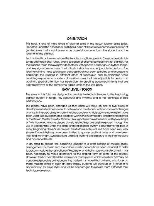 Belwin Master Solos, Volume 1 (Clarinet) 獨奏 豎笛 | 小雅音樂 Hsiaoya Music