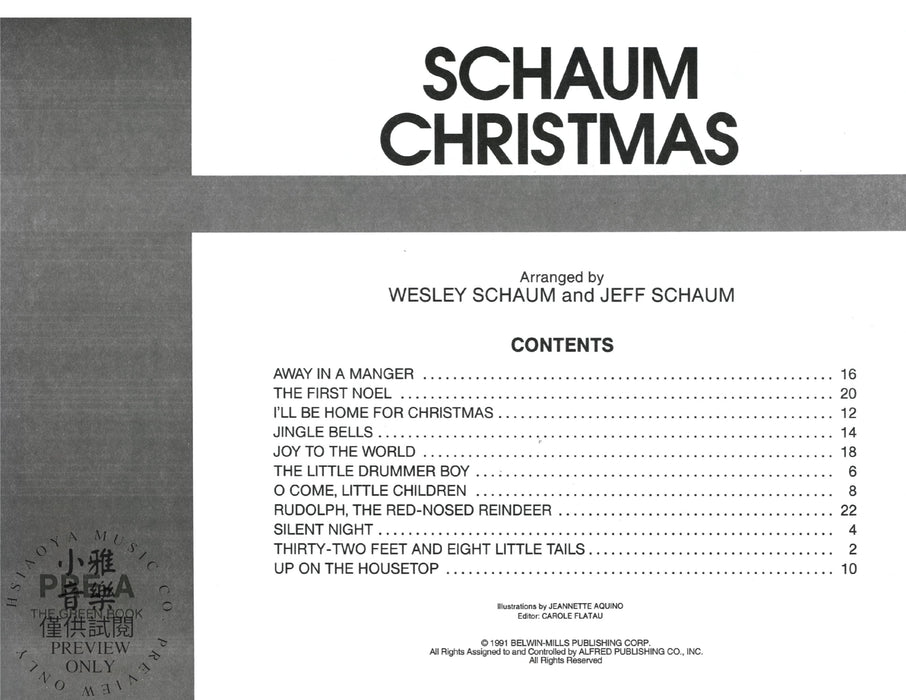 Schaum Christmas, Pre-A: The Green Book | 小雅音樂 Hsiaoya Music