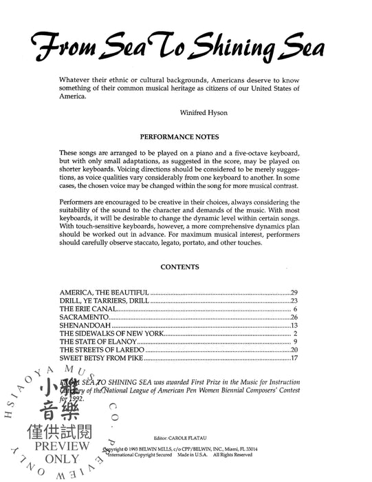 From Sea to Shining Sea Nine American Heritage Songs | 小雅音樂 Hsiaoya Music