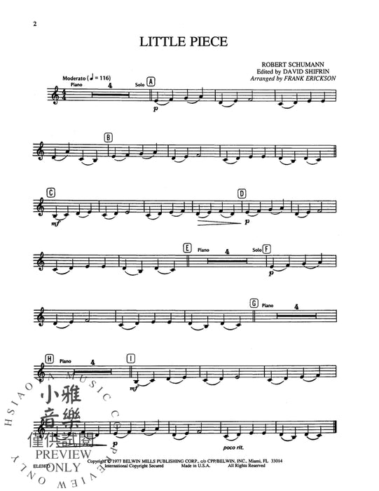 Classic Festival Solos (B-flat Clarinet), Volume 2 Solo Book 獨奏 豎笛 獨奏 | 小雅音樂 Hsiaoya Music