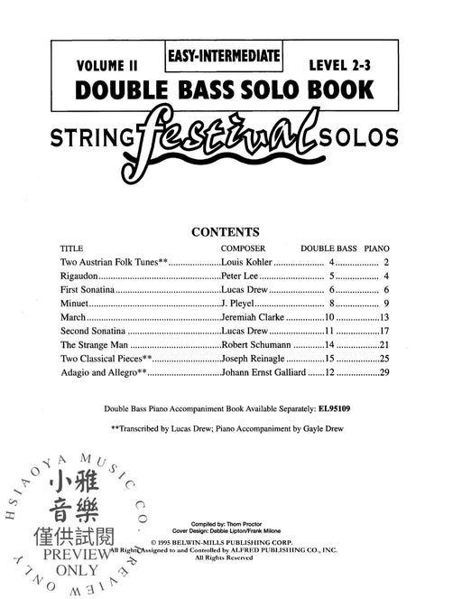 String Festival Solos, Volume II 弦樂 獨奏 | 小雅音樂 Hsiaoya Music