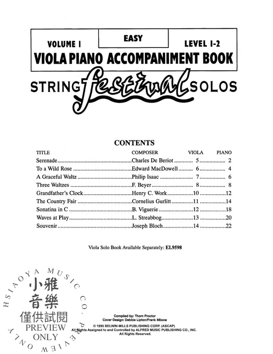String Festival Solos, Volume I 弦樂 獨奏 | 小雅音樂 Hsiaoya Music