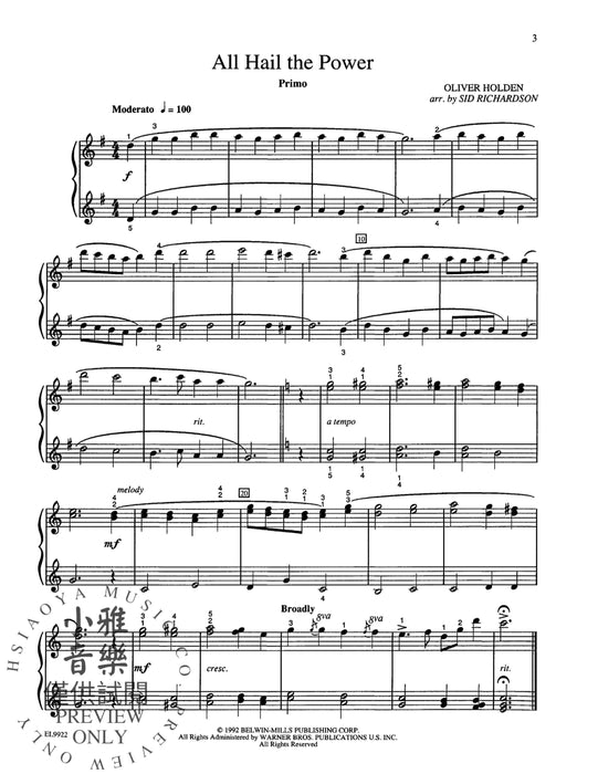 Hymn Duets with a Patriotic Medley for Solo Piano 讚美歌二重奏 三重奏 組合曲 獨奏 鋼琴 | 小雅音樂 Hsiaoya Music