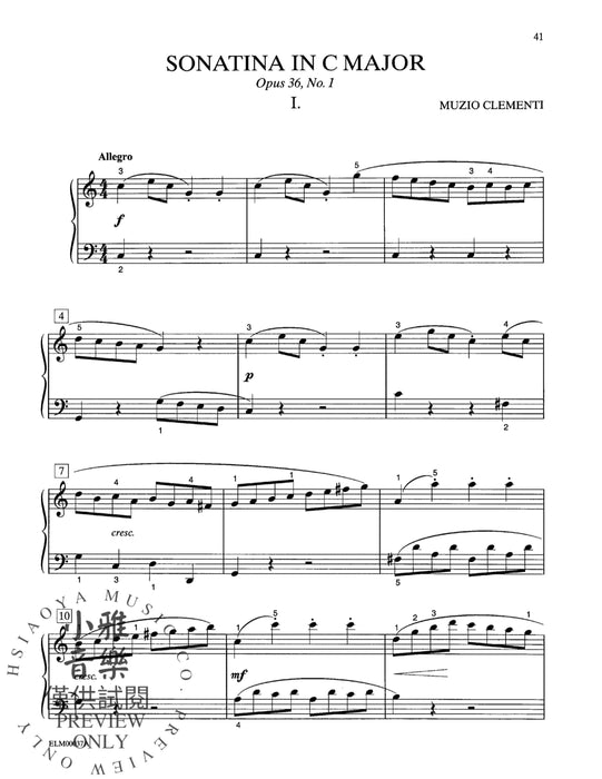 Sonatinas, Volume I Early Intermediate Piano Solos by Master Composers 小奏鳴曲 鋼琴 獨奏 | 小雅音樂 Hsiaoya Music