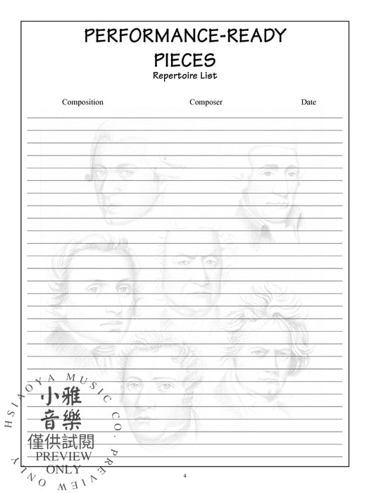 Music Practice Record and Assignment Book A Chronological Record of Student Progress for 1 Year | 小雅音樂 Hsiaoya Music