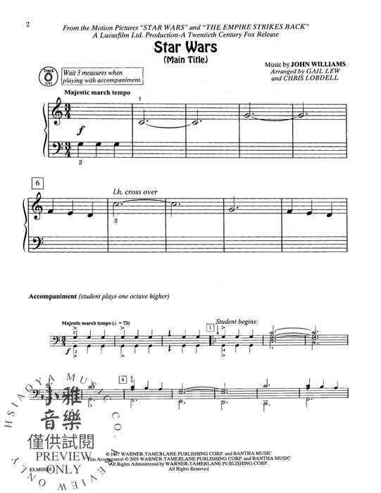 Popular Piano Library: Movie Hits, Primer Level 鋼琴 | 小雅音樂 Hsiaoya Music