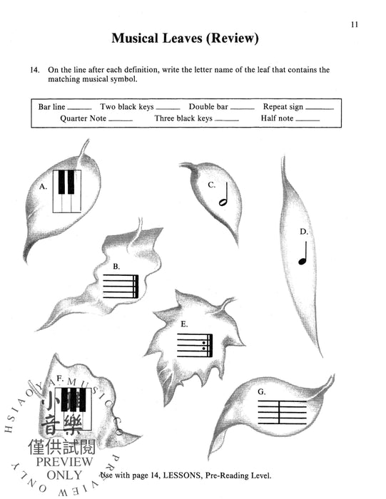 David Carr Glover Method for Piano: Theory, Pre-Reading 鋼琴 | 小雅音樂 Hsiaoya Music