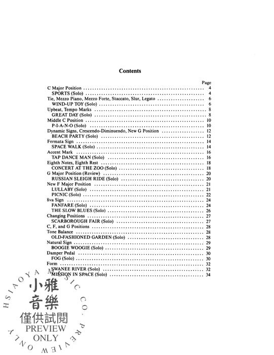 David Carr Glover Method for Piano: Performance, Level 1 鋼琴 | 小雅音樂 Hsiaoya Music