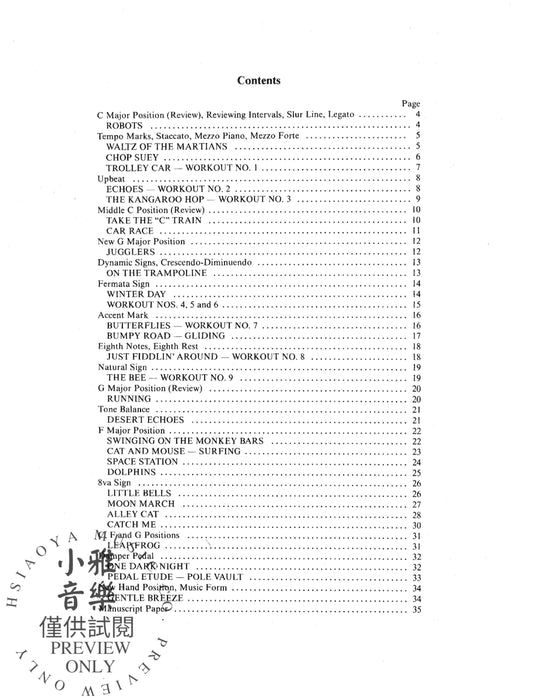 David Carr Glover Method for Piano: Technic, Level 1 鋼琴 | 小雅音樂 Hsiaoya Music