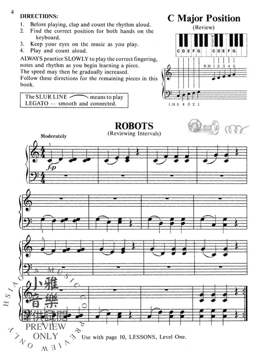 David Carr Glover Method for Piano: Technic, Level 1 鋼琴 | 小雅音樂 Hsiaoya Music