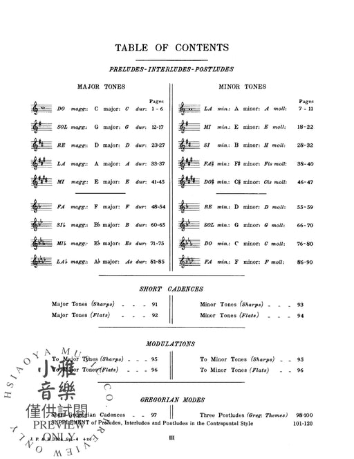 The Liturgical Organist, Volume 1 Easy Compositions: Preludes/Interludes/Postludes for Pipe or Reed Organ with Hammond Registrations 管風琴 前奏曲 間奏 後奏曲 管風琴 | 小雅音樂 Hsiaoya Music