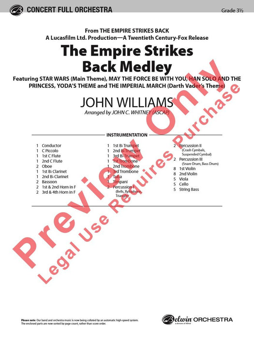 The Empire Strikes Back Medley 組合曲 總譜 | 小雅音樂 Hsiaoya Music