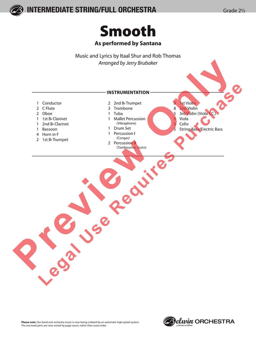 Smooth As Performed by Santana 總譜 | 小雅音樂 Hsiaoya Music