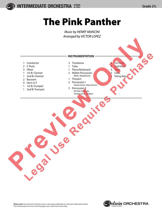 The Pink Panther 總譜 | 小雅音樂 Hsiaoya Music