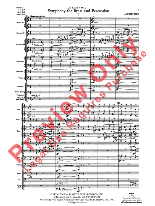 Symphony for Brass and Percussion 交響曲 銅管 擊樂器 總譜 | 小雅音樂 Hsiaoya Music