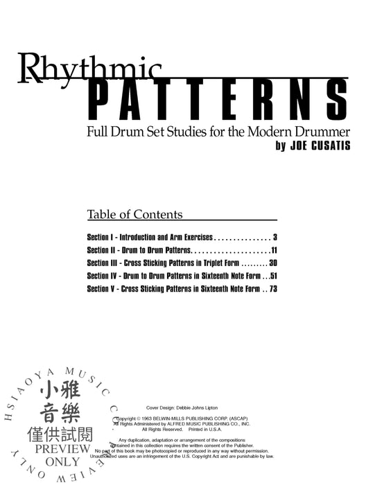 Rhythmic Patterns Full Drum Set Studies for the Modern Drummer 節奏 鼓 | 小雅音樂 Hsiaoya Music