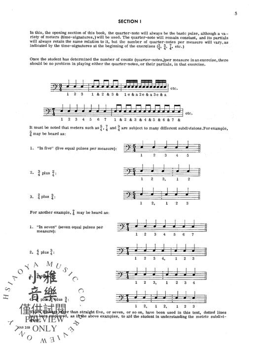 Odd Time Reading Text For All Instruments | 小雅音樂 Hsiaoya Music