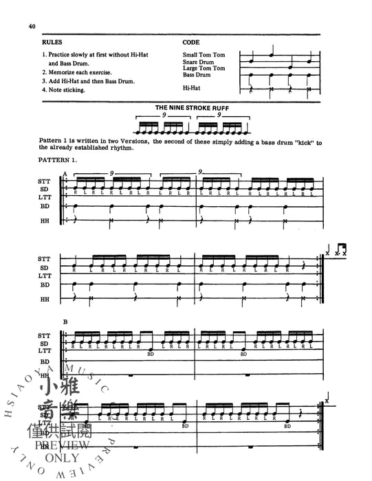 Rudimental Patterns Full Drum Set Studies for the Modern Drummer 鼓 | 小雅音樂 Hsiaoya Music