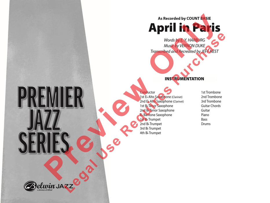 April in Paris 總譜 | 小雅音樂 Hsiaoya Music