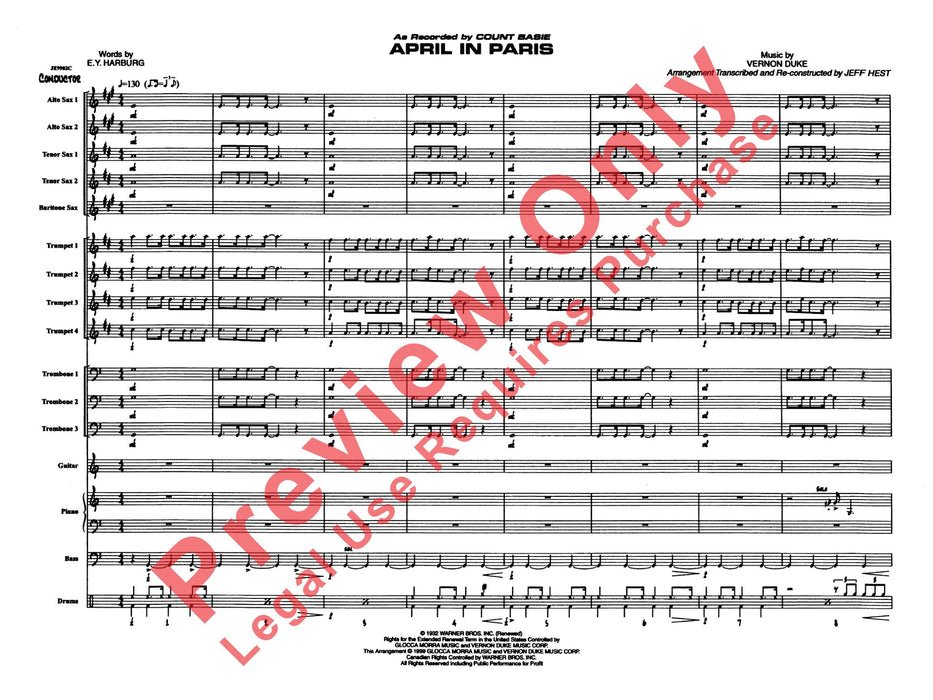 April in Paris 總譜 | 小雅音樂 Hsiaoya Music