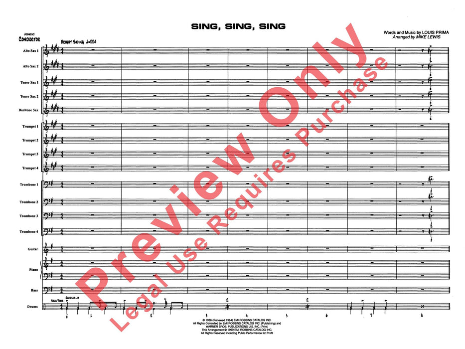 Sing, Sing, Sing 總譜 | 小雅音樂 Hsiaoya Music