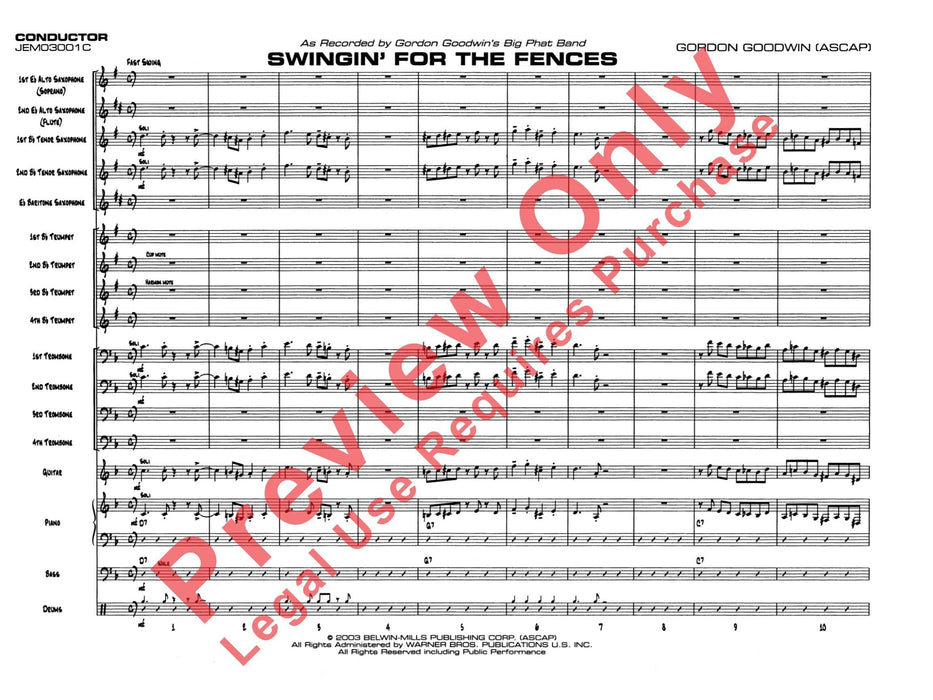 Swingin' for the Fences 總譜 | 小雅音樂 Hsiaoya Music