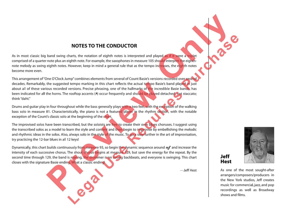 One O'Clock Jump 總譜 | 小雅音樂 Hsiaoya Music