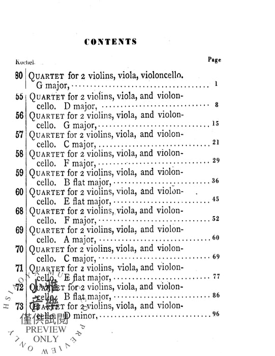 String Quartets: K. 80, 155, 156, 157, 158, 159, 160, 168, 169, 170, 171, 172, 173 莫札特 弦樂 四重奏 | 小雅音樂 Hsiaoya Music