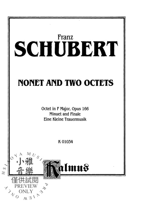 Minuet and Finale for Winds; Eine Kleine Trauermusik for Winds; Octet, Opus 166 for Winds and Strings 舒伯特 小步舞曲 終曲 葬禮音樂 八重奏 作品 弦樂 | 小雅音樂 Hsiaoya Music