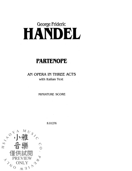 Partenope (1730), An Opera in Three Acts 韓德爾 帕滕諾珮 歌劇 | 小雅音樂 Hsiaoya Music