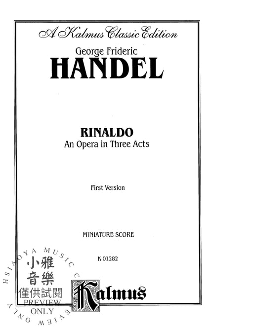 Rinaldo (1711), An Opera in Three Acts (First Version) 韓德爾 李納多 歌劇 | 小雅音樂 Hsiaoya Music