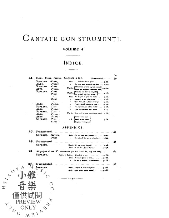 28 Italian Cantatas with Instruments, Volume IV, Nos. 24-28 (Mostly for Soprano) 韓德爾 清唱劇 | 小雅音樂 Hsiaoya Music