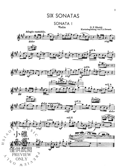 Six Sonatas 韓德爾 奏鳴曲 | 小雅音樂 Hsiaoya Music