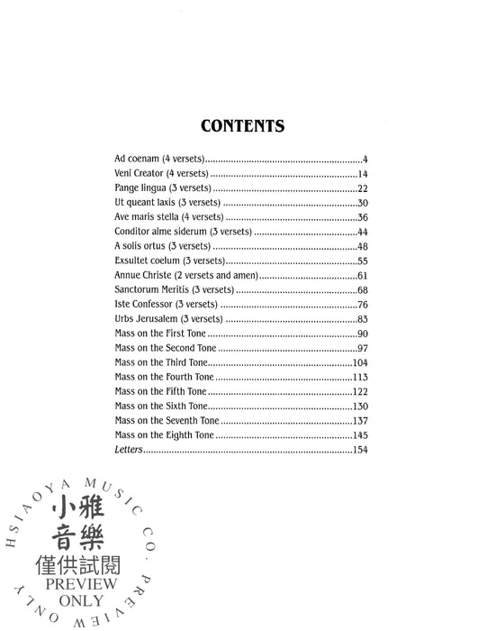 Organ Works Hymns, Magnificats of the 1st through 8th Tone 管風琴 | 小雅音樂 Hsiaoya Music