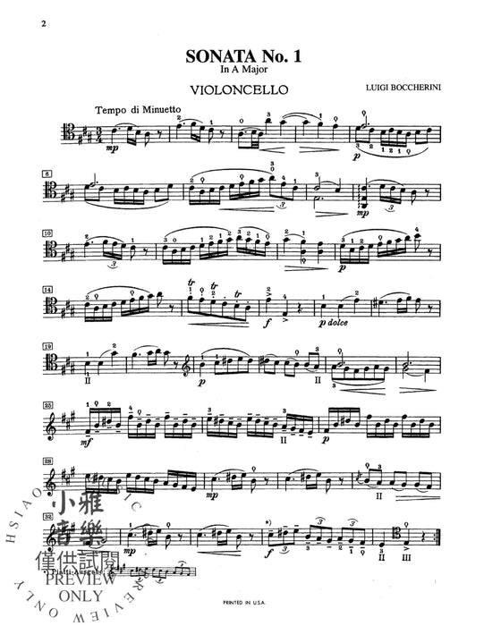Three Sonatas for Cello and Piano 玻凱利尼 奏鳴曲 大提琴 鋼琴 | 小雅音樂 Hsiaoya Music