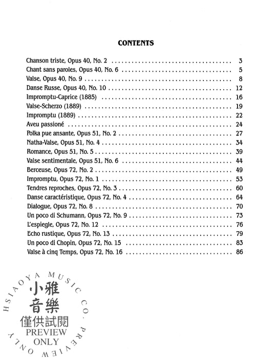 Selected Works, Volume II 柴科夫斯基,彼得 | 小雅音樂 Hsiaoya Music