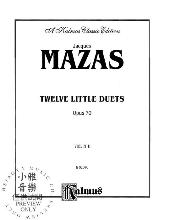 Twelve Little Duets, Opus 70 二重奏 作品 | 小雅音樂 Hsiaoya Music