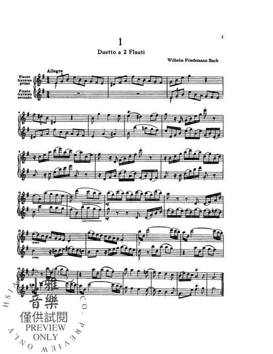 Six Duets for Two Flutes 巴赫威廉‧弗利德曼 二重奏 長笛 | 小雅音樂 Hsiaoya Music