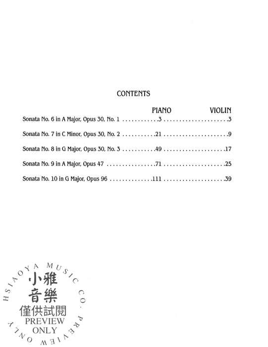 Ten Violin Sonatas, Volume II (Nos. 6-10) 貝多芬 小提琴 奏鳴曲 | 小雅音樂 Hsiaoya Music