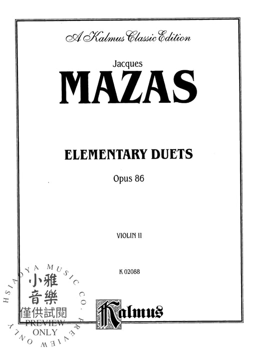 Elementary Duets, Opus 86 二重奏 作品 | 小雅音樂 Hsiaoya Music