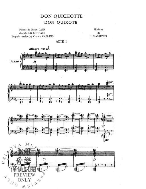 Don Quixote, An Opera in Five Acts Vocal Score with French and English Text 唐吉訶德 歌劇 聲樂總譜 | 小雅音樂 Hsiaoya Music
