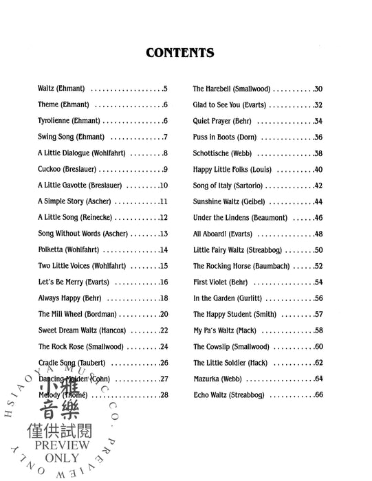 Forty Very Easy Piano Pieces Pieces by Behr, Gurlitt, Streabbog, Wohlfahrt, and Others 鋼琴 小品 | 小雅音樂 Hsiaoya Music
