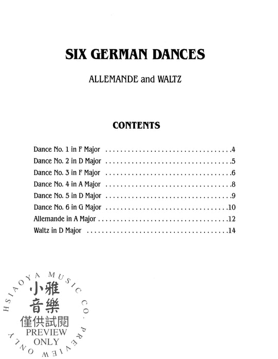 Six German Dances And Allemande and Waltz 貝多芬 舞曲 阿勒芒德 圓舞曲 | 小雅音樂 Hsiaoya Music